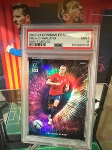 2023-24 PANINI DONRUSS FIFA Erling Haaland #1 Night Moves Case Hit SSP PSA 9 - Picture 1 of 23