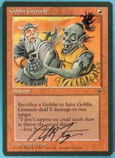 Goblin Grenade (B) Fallen Empires NM Artist Signed Altered  (sa5089) ABUGames