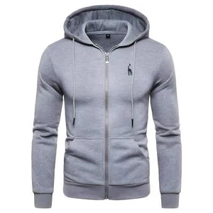 Hooded Fleece Sweater for Men with Embroidered Design, Casual Long Sleeve Cardig - Picture 1 of 27