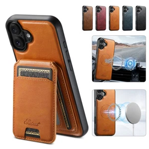 For iPhone 16 15 14 13 Pro Max Magnetic Case with Detachable Card Wallet Cover - Picture 1 of 33
