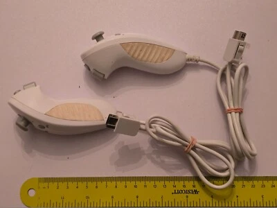 2 x NINTENDO Wii WIRED BLADE FX NUNCHUK White Cheat Controller Nunchuck Datel U - Image 1 of 2