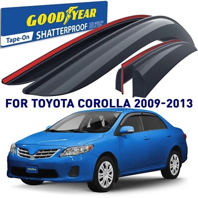 👍 Deflectores de ventana lateral protectores de lluvia para Toyota Corolla 2009-2013 sedán Foto 1 de 4