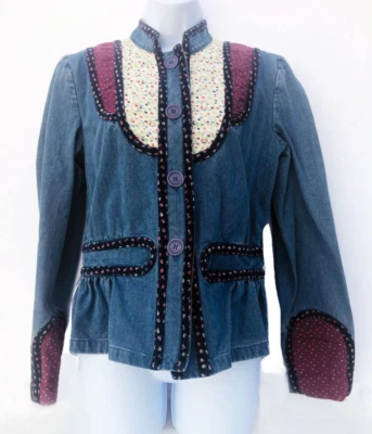 Chaqueta Marc Jacobs Azul Denim Algodón Floral Calico Patchwork Rara De Colección Talla 12 Foto 1 de 4