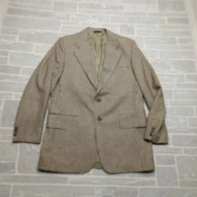 VINTAGE Cricketeer Blazer Size 44 Brown Shepherd's Check Wool Tweed Suit Jacket - Image 1 of 4