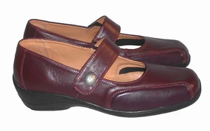AVENA DAMEN LEDER BALLERINAS Gr.41 HALB-SCHUHE LASCHE SLIPPER BORDAUX - Bild 1 von 7