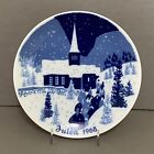 Porsgrund Norway 1968 Christmas Plate Julen Blue & White Church - 1st in Series