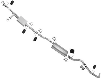 Exhaust Pipe System Frt + Rear Mufflers, Tail Pipe Fits Toyota Tundra 4.7L 03-06 - Image 1 of 4