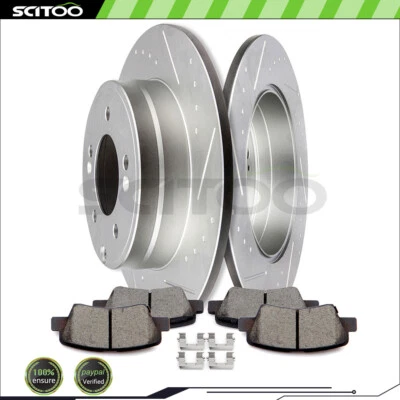 Rear Brake Rotors And Ceramic Pads For Hyundai Sonata Azera, Kia Optima 11-16 - Image 1 of 4