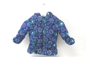 London Fog Girls Purple Puffer Jacket Size S/4 Fleece Lined Faux Fur Hood - Picture 1 of 5