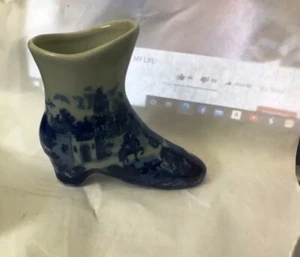 Vintage Victoria Ironstone Flow Blue Shoe Boot Very Nice Condition - Picture 1 of 6