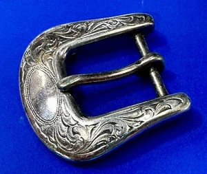 Western Ornate Ranger Style Replacement Silver Tone Vintage 1993 Belt Buckle - Picture 1 of 16