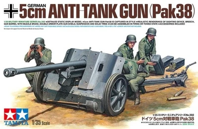 Tamiya 35392 1/35 Scale Military Model Kit WWII German 5cm Anti-Tank Gun Pak.38 - Image 1 of 4