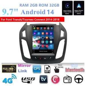 9.7'' Android 14 Carplay 2GB 32GB Car Radio GPS For Ford Transit/Tourneo Connect - Picture 1 of 24