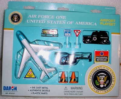 ¡NUEVO! Boeing 747 Air Force One AIRPORT PLAYSET Daron RT5731 con helicóptero y Jeep Foto 1 de 4