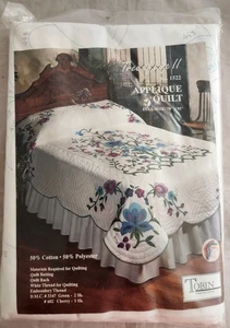 Kit Trapuntino Tobin Home Albero della Vita II Applique Floreale Ago 78x95" Nuovo - Foto 1 di 6