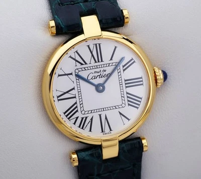 Cartier Must Vendome Louis Cartier Opaline Dial Roman Index SM Vintage - Image 1 of 4