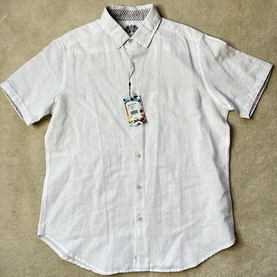 Robert Graham Borsi Linen Shirt Men’s Medium Classic Fit Button Up Shortsleeve - Image 1 of 4
