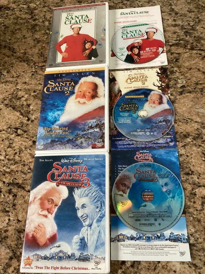 The Santa Clause. Trilogy (DVD) 1-2-3 Very Good, W/Insert. Disney. Tim Allen. - Image 1 of 1