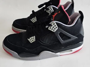 2012 Nike Air Jordan 4 Retro Bred schwarz rot Herren Sportschuhe 10,5 *LESEN* KEINE EINLEGESOHLEN - Bild 1 von 14