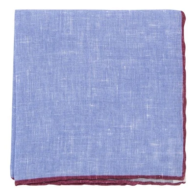 Fiori Di Lusso Blue Solid Linen Pocket Square - 12 3/8" x 12 3/8" (822) - Image 1 of 4