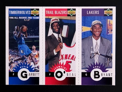 1996-97 Collector's Choice Kevin Garnett O'Neal Kobe Bryant RC #M139/M158/M129 - Image 1 of 2