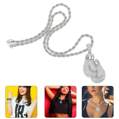  Hals Kette Boxhandschuh Anhänger Boxkette Halskette Schmuck Für Männer - Bild 1 von 4