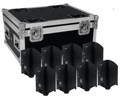 Baule Faretti Smart Bat NERI con 8pz LED RGBWA-UV WiFi - Immagine 1 di 4