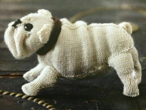 English Bulldog Bull Dog - Knitting Pattern Home Printed - 0127