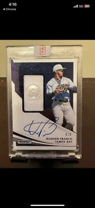 /8🔥 WANDER FRANCO 2021 Immaculate Purple Prospect Buttom Patch Auto Rays - Picture 1 of 2