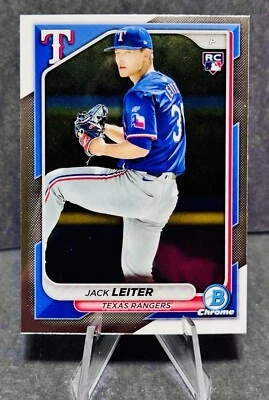 Jack Leiter (RC) - 2024 Bowman Chrome #70 Texas Rangers Rookie - Image 1 of 2