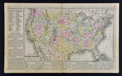 Mapa Cowperthwait c 1889 - Estados Unidos - Territorio Indio y Oklahoma Lands Rush Foto 1 de 4