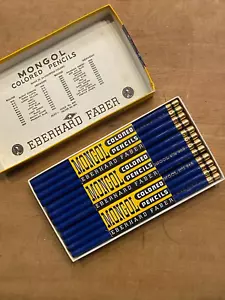 VTG Deadstock NOS Box of 36 Mongol Eberhard Faber Colored Pencils, Dark Blue 865 - Picture 1 of 7