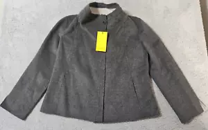 St. John Yellow Tag Gray Open Coat Jacket Angora Wool Cashmere Size 10 NWT $695 - Picture 1 of 10