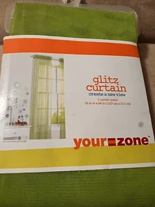 Glitz Curtain Green 1 Panel - Picture 1 of 5