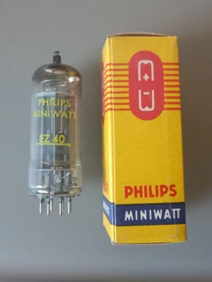 valvola EZ40 PHILIPS MINIWATT- testata - Imagen 1 de 3