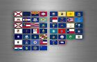 Lot 50x autocollant drapeau scrapbooking états américains timbre collection petit r2