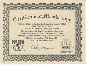 TOP COW OFFICIAL FAN CLUB MEMBERSHIP CYBERFORCE MINI PRINT COA SET NOT COMPLETE! - Picture 1 of 5