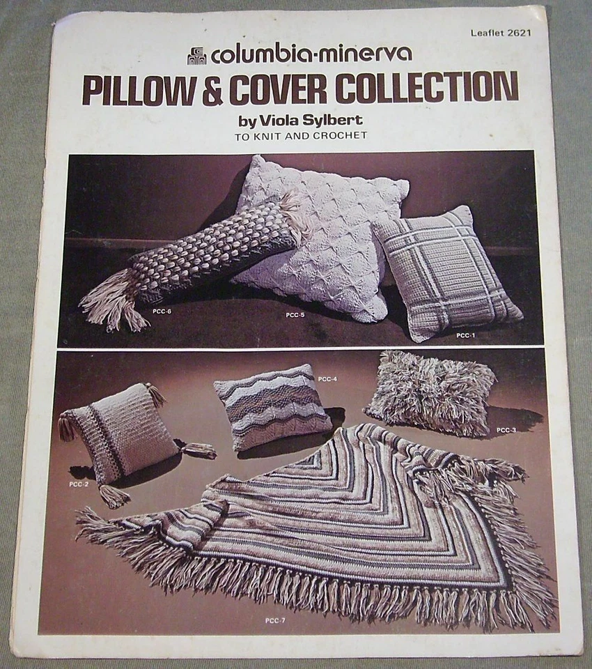 Columbia-Minerva Pillow & Cover Collection Leaflet 2621 Knit and Crochet Pattern - Image 1 of 1