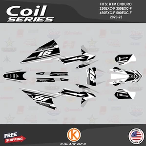 Graphics Kit for KTM 250EXC-F 350EXC-F 450EXC-F 500EXC-F 2020-23 Coil - WHITE - Foto 1 di 6