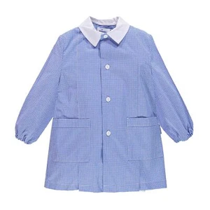Grembiule Bambino Asilo, Abbottonatura centrale, colore Azzurro/Bianco Quadretti - Picture 1 of 2
