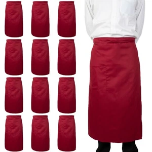 Bistro Apron 12 Pack, 2 Patch Pockets, 33x30in, Poly/Cotton, Adjustable Straps - Picture 1 of 69