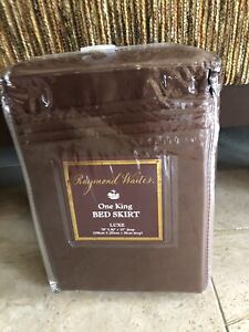 NEW RAYMOND WAITES LUXE BROWN KING BED SKIRT 15" DROP