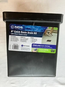 NDS Storm 9” Low Profile Catch Basin w/ Black Grate, Missing Adapters & Plug - Picture 1 of 7