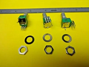 ALPHA 10K DUAL GANGED B TAPER  REPLACEMENT POTENTIOMETER 3 PACK AS SHOWN - Picture 1 of 5