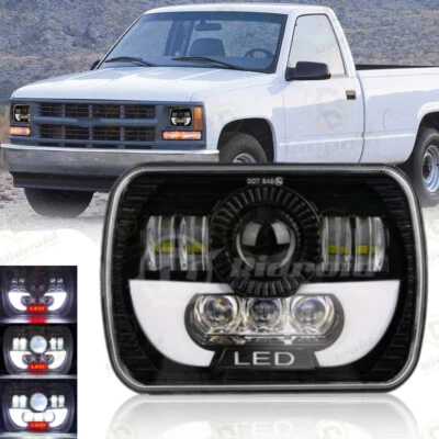 7x6" Led Headlight HI-LO DRL Sealed For Chevy C1500 C2500 C3500 Suburban Pickup - Image 1 of 4