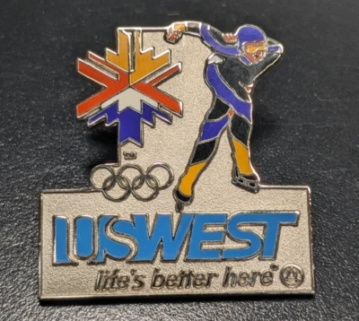 USWEST - Life's Better Here - Speed Skating -  Olympic Lapel/Hat Pin - Image 1 of 2