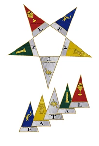 5 banderas/banderas bordadas triángulos para hacer la Orden de la Estrella del Este OES O.E.S - Imagen 1 de 2