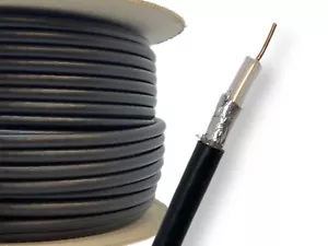 Cable coaxial aéreo coaxial de televisión digital satelital RG6 negro - 20 mtr de largo - Imagen 1 de 7
