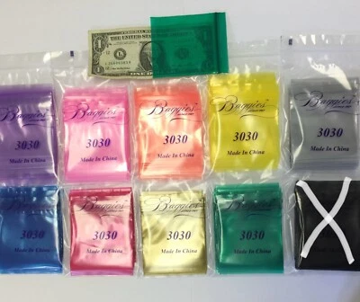 BaggiesSince1987 - 3030 ZIP COLOR BAGS 3" X 3" 200 PCS MIX O CHOOSE, READ DETAIL - Image 1 of 4