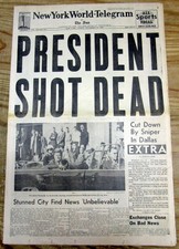 <1963 New York City newspaper John Kennedy Dead ASSASSINATION  LEE HARVEY OSWALD